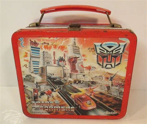 vintage metal transformers lunch box 1986|transformers metal lunch box for sale .